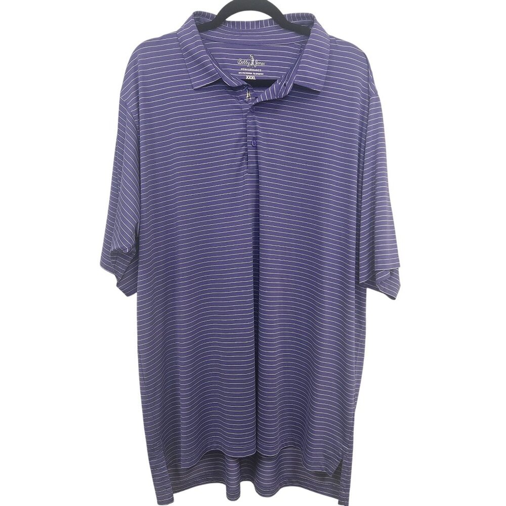 Bobby Jones‎ Men's XXL Purple Striped Performance Polo Shirt  Golf
